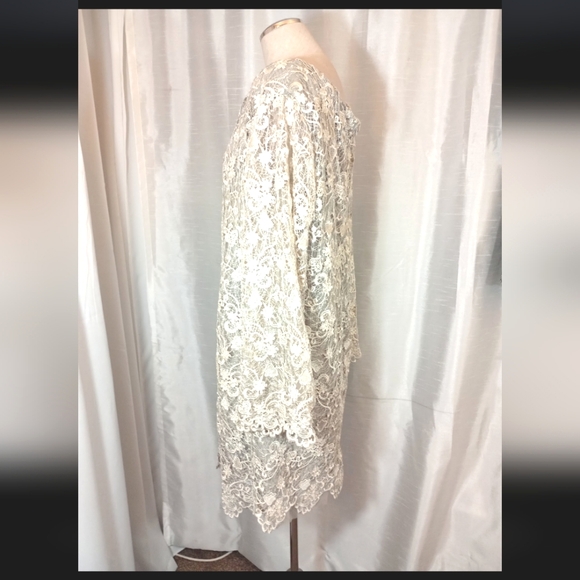 Polo Ralph Lauren Lace Long Sleeve Wedding Dress, Gray,Bell Sleeve,Knee Lngth,16 - Picture 8 of 16